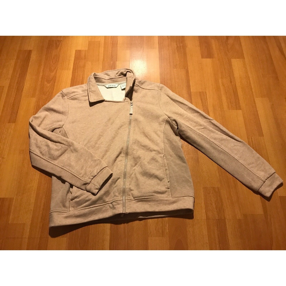 ORVIS Womens Asymmetrical Zip Fleece Jacket Women's Size Medium M Beige Color